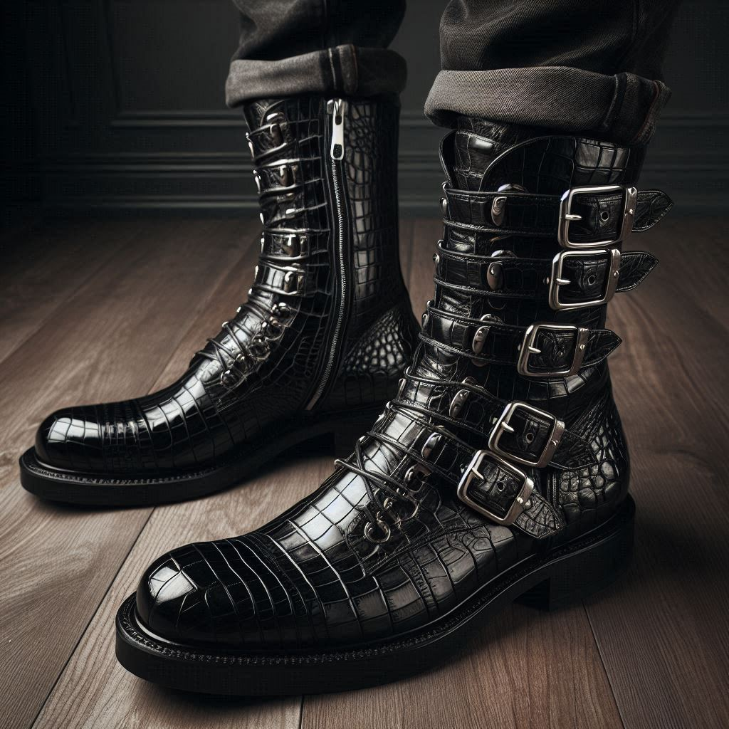 Black Croc Boots 3 - whitechaco.com